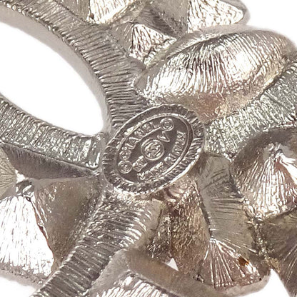 Chanel CC Brooch Pin Silver Black Rhinestone B17V