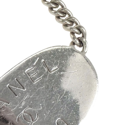 Chanel Plate Chain Necklace Pendant Silver 00T