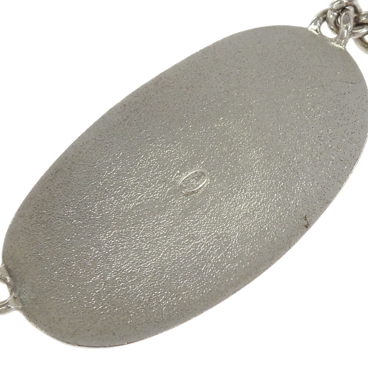 Chanel Plate Chain Necklace Pendant Silver 00T