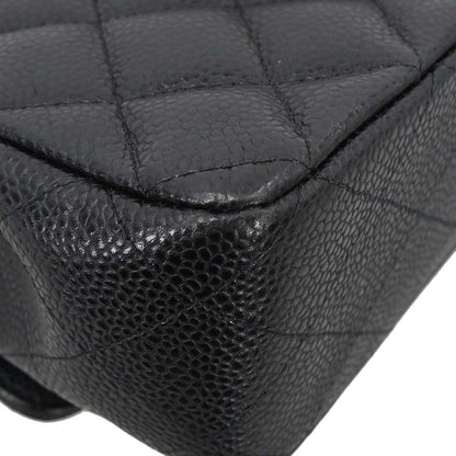 Chanel Black Caviar Skin Medium Classic Double Flap Shoulder Bag