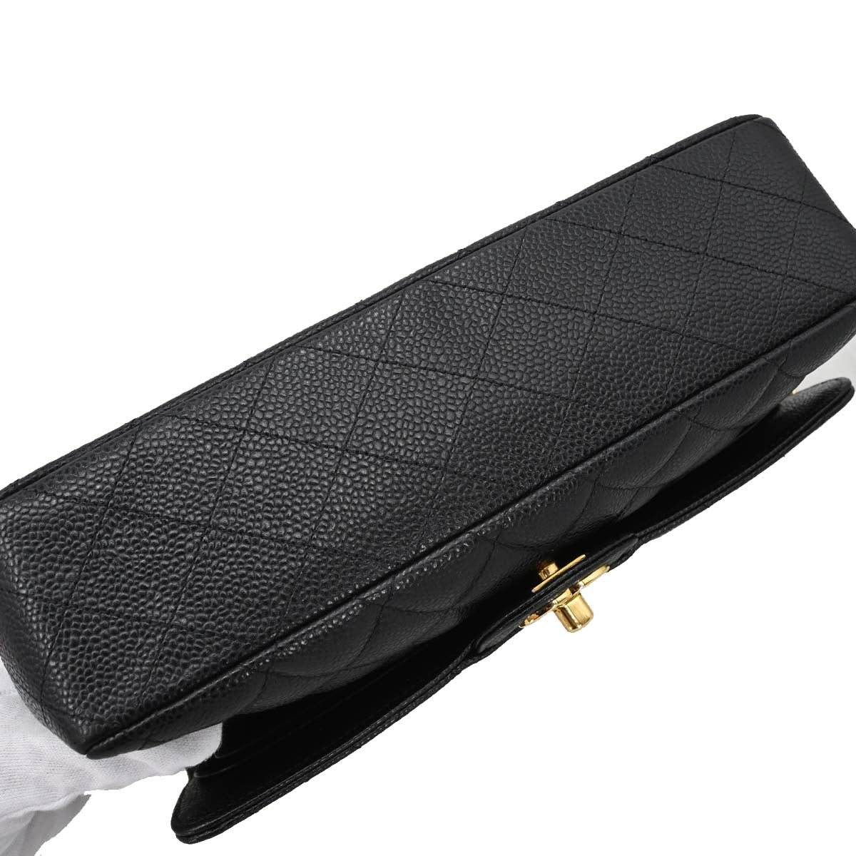 Chanel Black Caviar Skin Medium Classic Double Flap Shoulder Bag