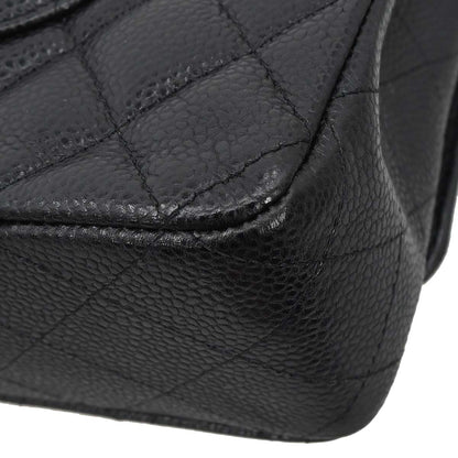 Chanel Black Caviar Skin Medium Classic Double Flap Shoulder Bag