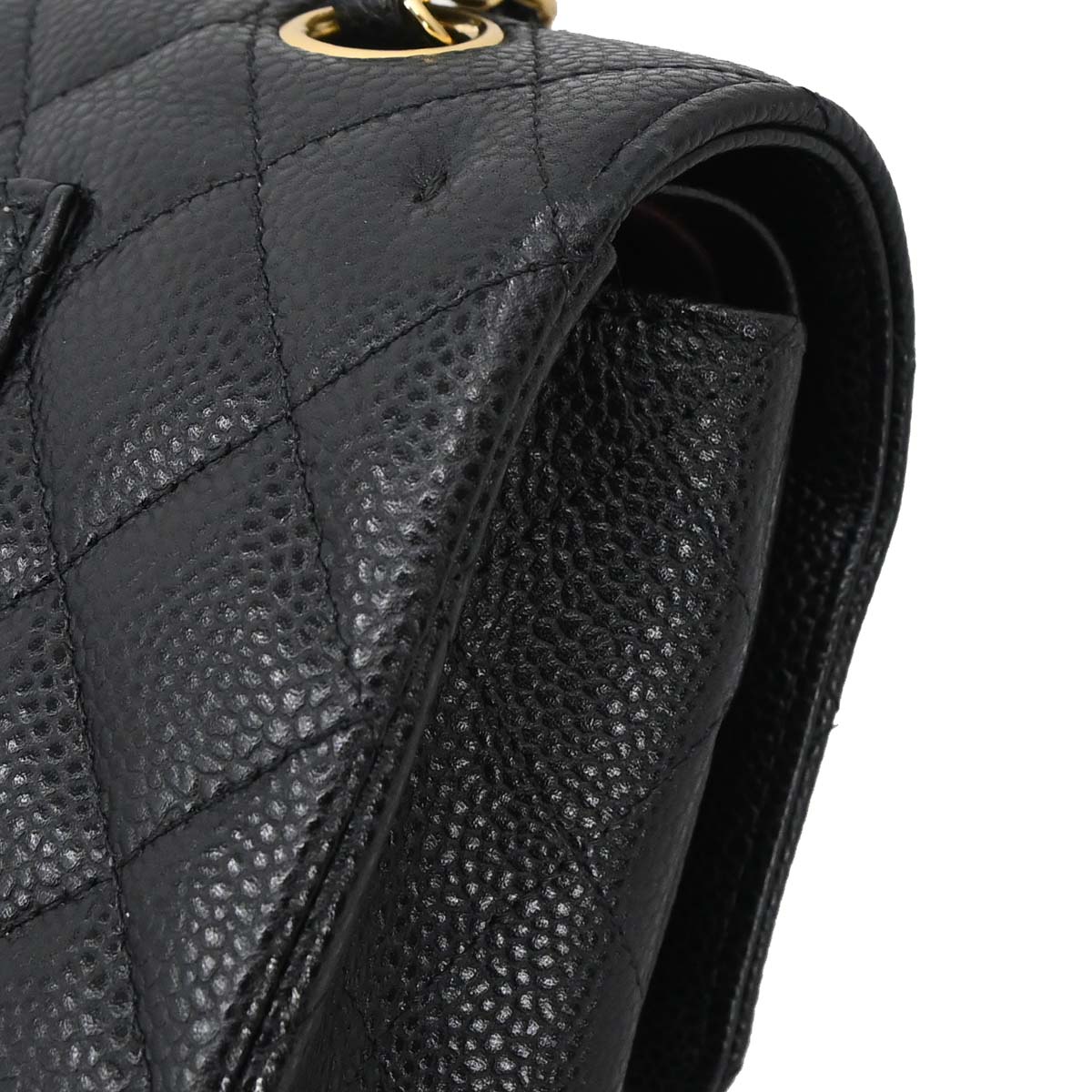 Chanel Black Caviar Skin Medium Classic Double Flap Shoulder Bag