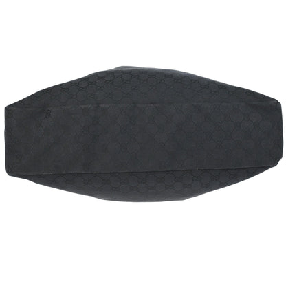 Gucci Black Canvas GG Horsebit Hobo Handbag