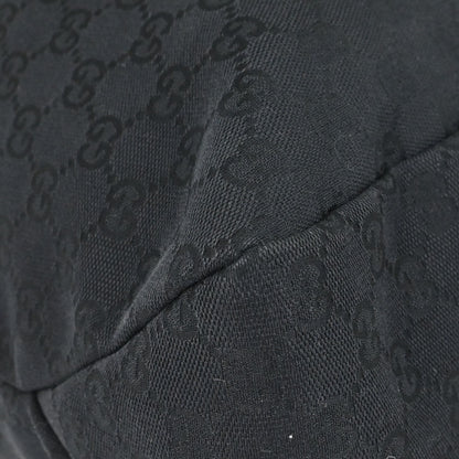 Gucci Black Canvas GG Horsebit Hobo Handbag