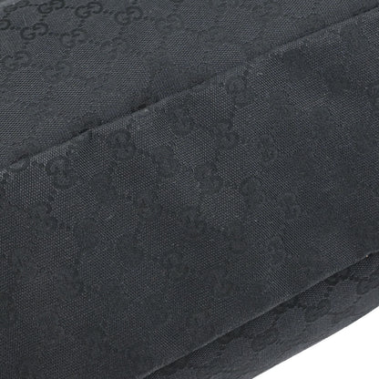 Gucci Black Canvas GG Horsebit Hobo Handbag
