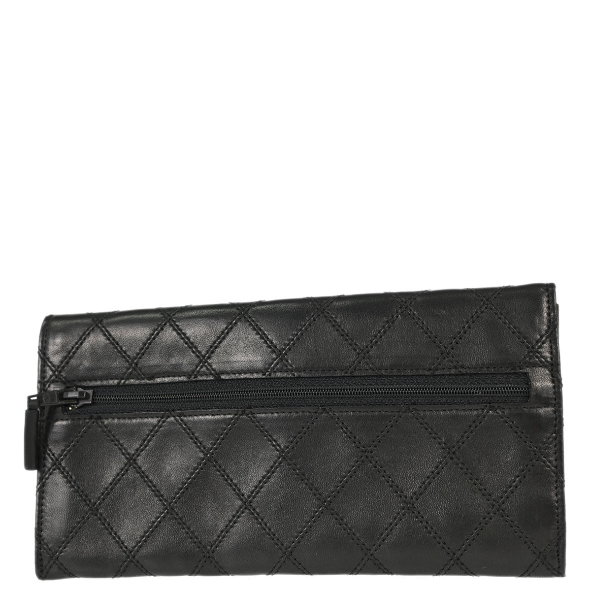Chanel Black Lambskin Bicolore Long Wallet