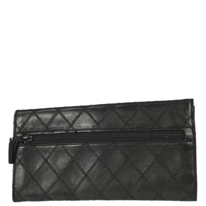 Chanel Black Lambskin Bicolore Long Wallet