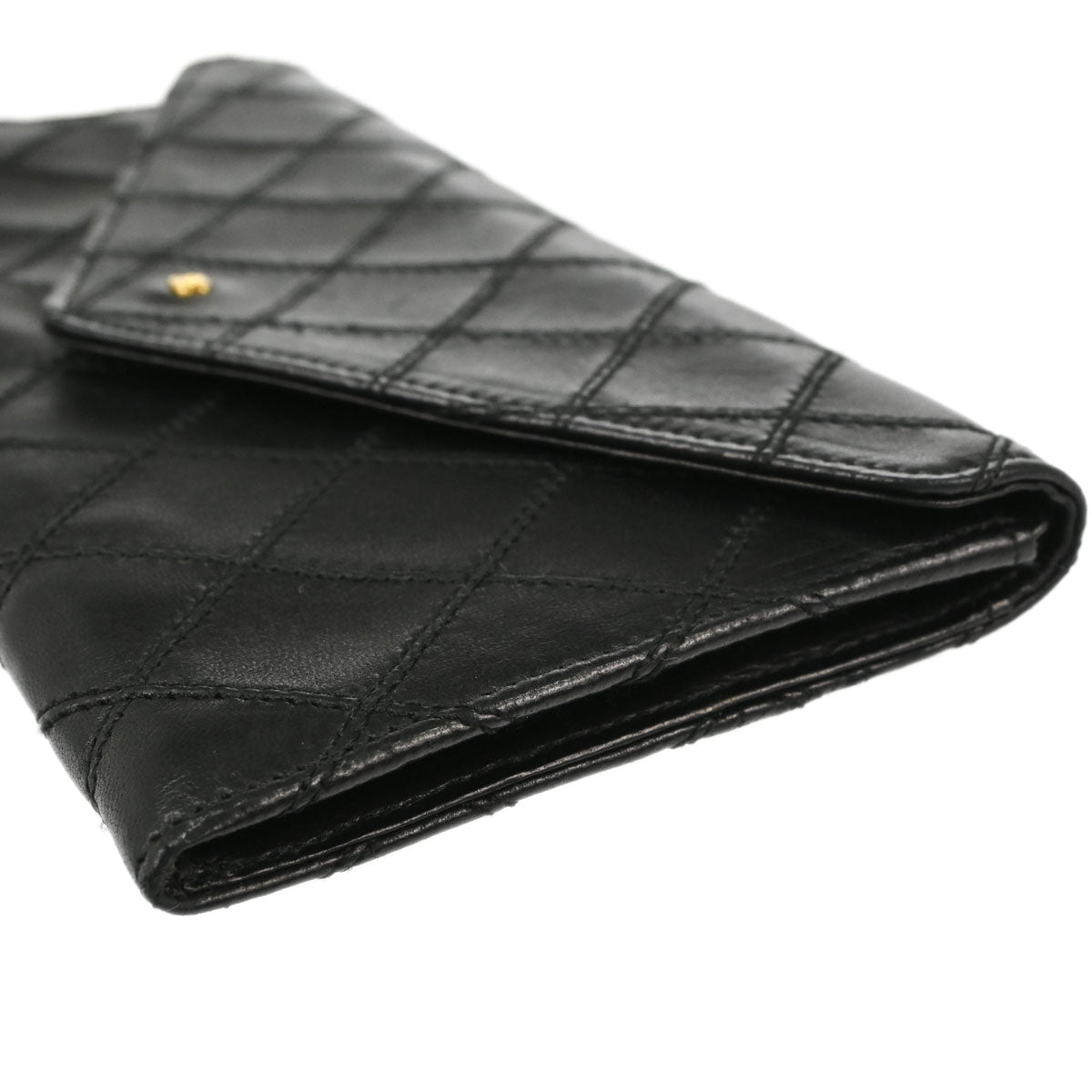 Chanel Black Lambskin Bicolore Long Wallet
