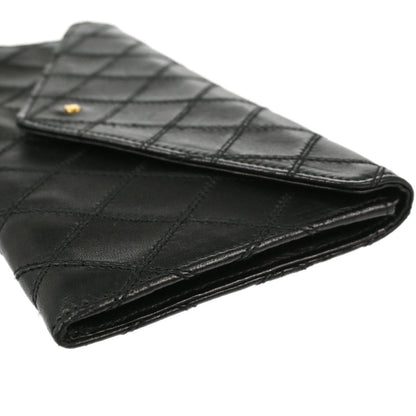 Chanel Black Lambskin Bicolore Long Wallet