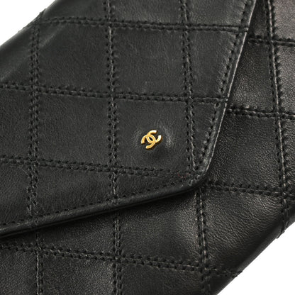 Chanel Black Lambskin Bicolore Long Wallet