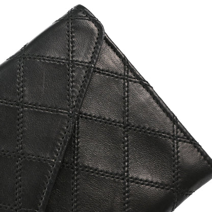 Chanel Black Lambskin Bicolore Long Wallet