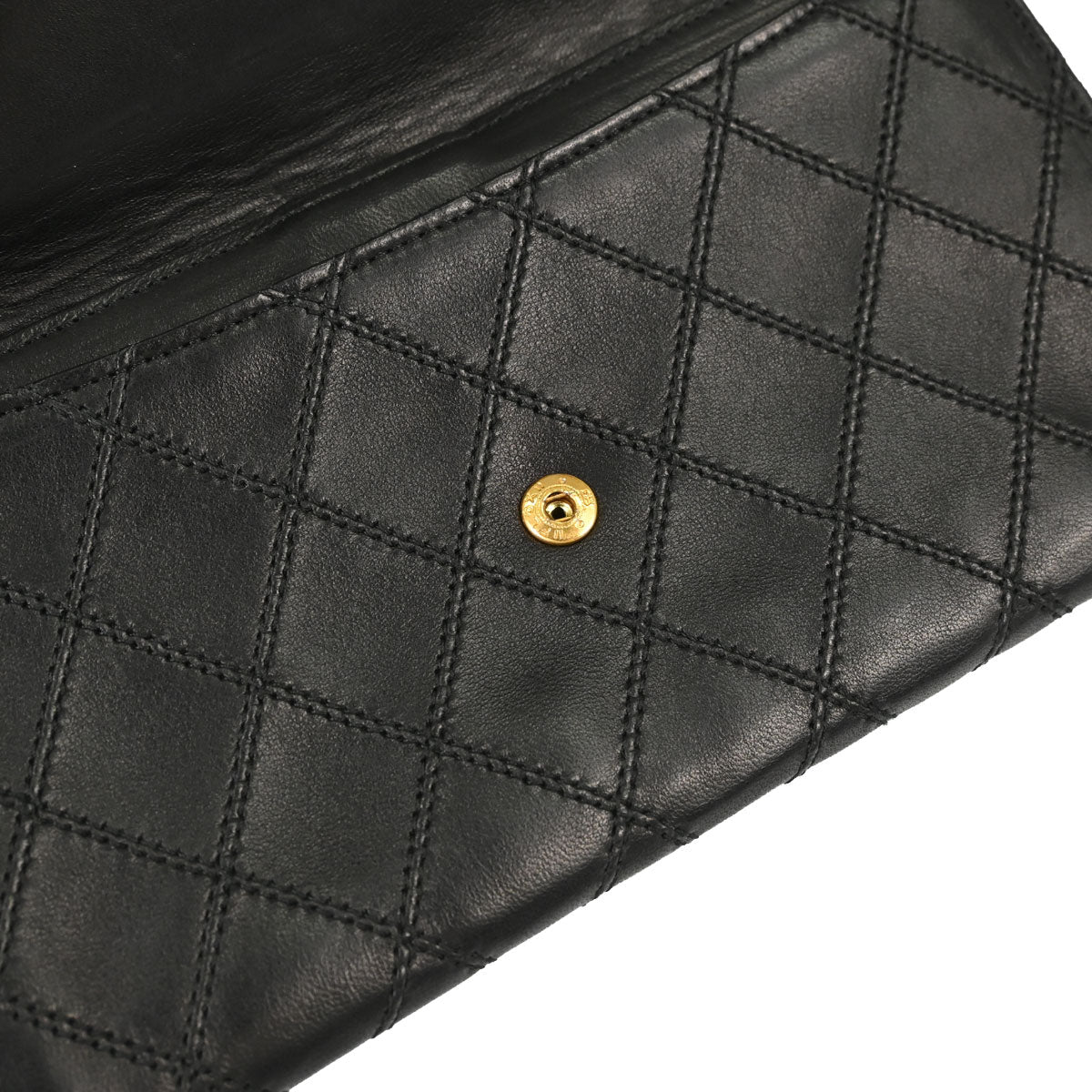 Chanel Black Lambskin Bicolore Long Wallet