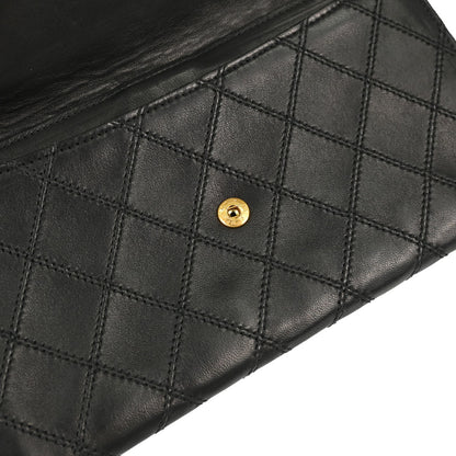 Chanel Black Lambskin Bicolore Long Wallet