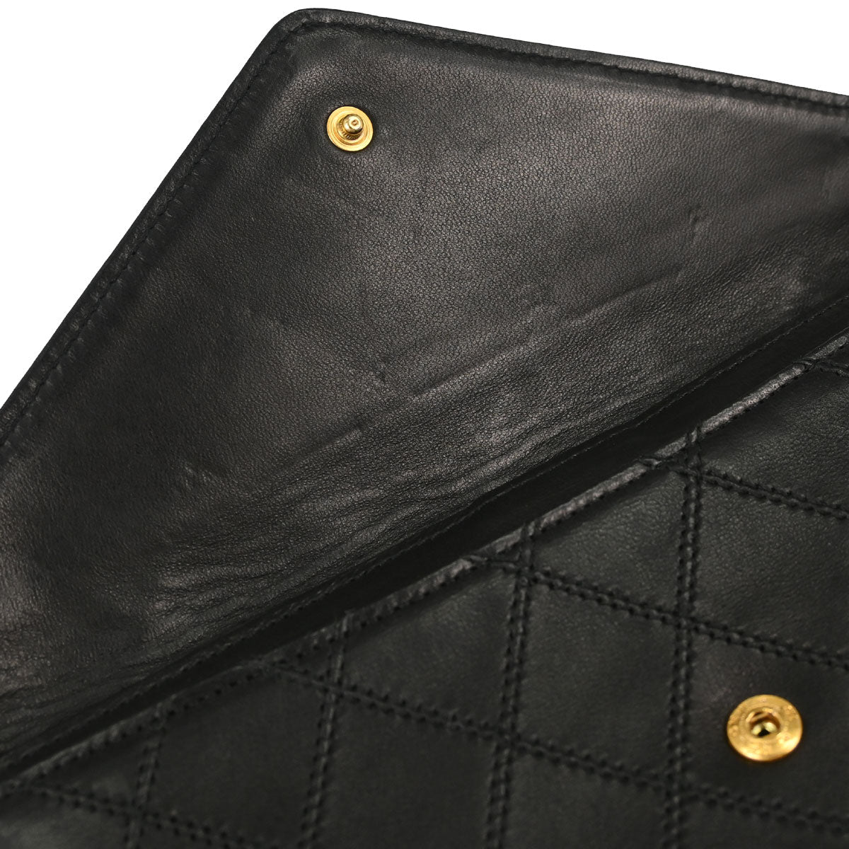 Chanel Black Lambskin Bicolore Long Wallet
