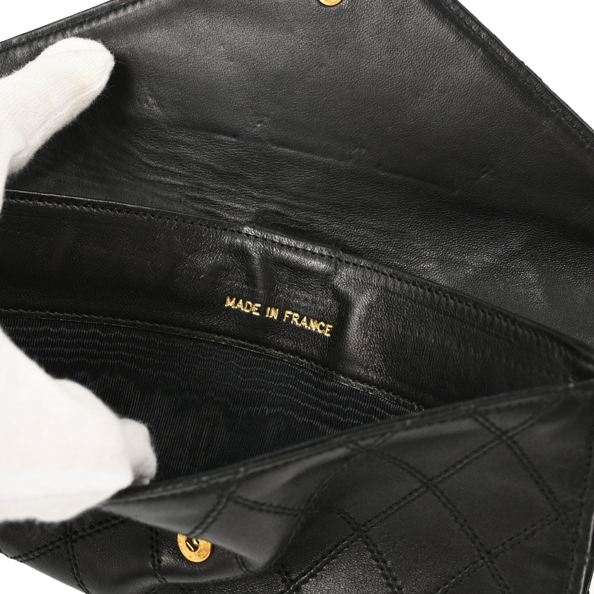 Chanel Black Lambskin Bicolore Long Wallet