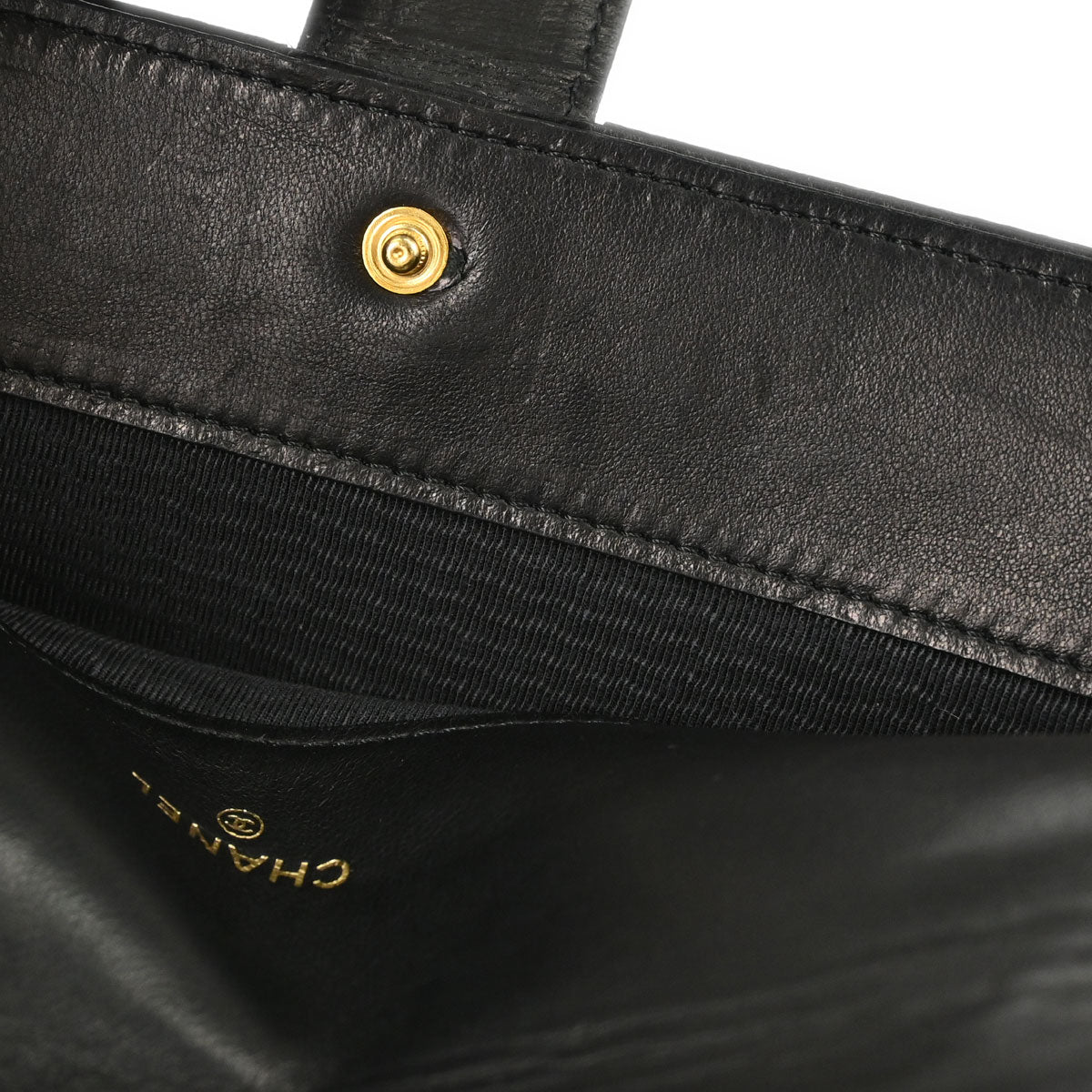 Chanel Black Lambskin Bicolore Long Wallet