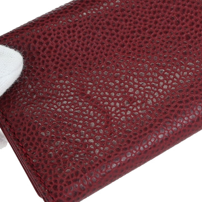 Chanel 1994-1996 Burgundy Caviar Six Hook Key Case Small Good