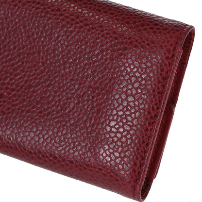 Chanel 1994-1996 Burgundy Caviar Six Hook Key Case Small Good