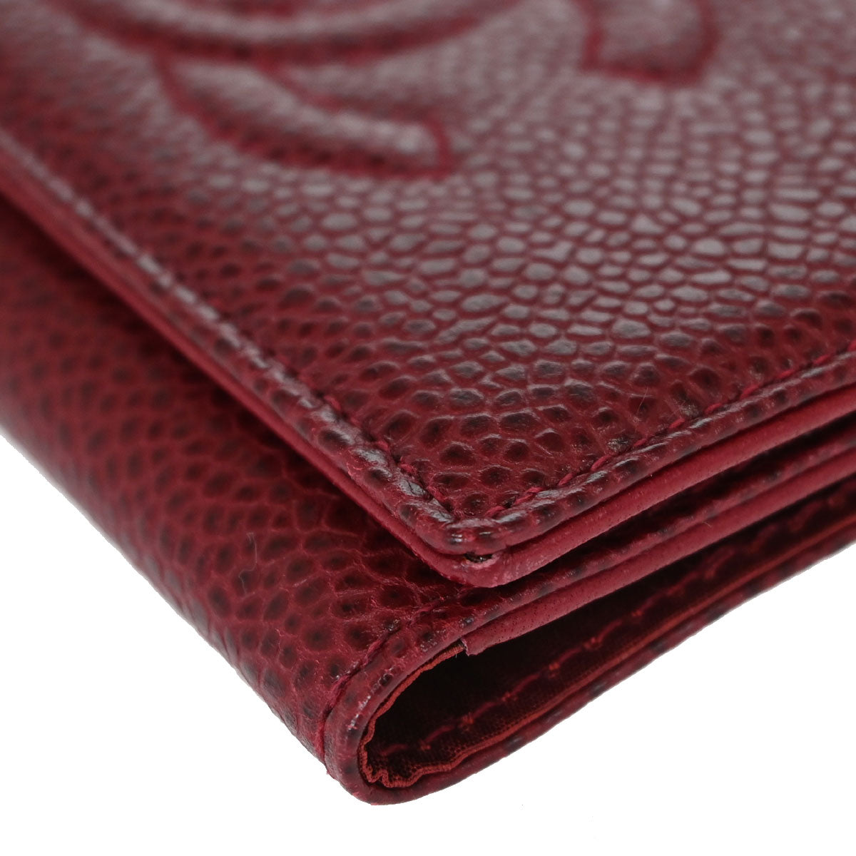 Chanel 1994-1996 Burgundy Caviar Six Hook Key Case Small Good