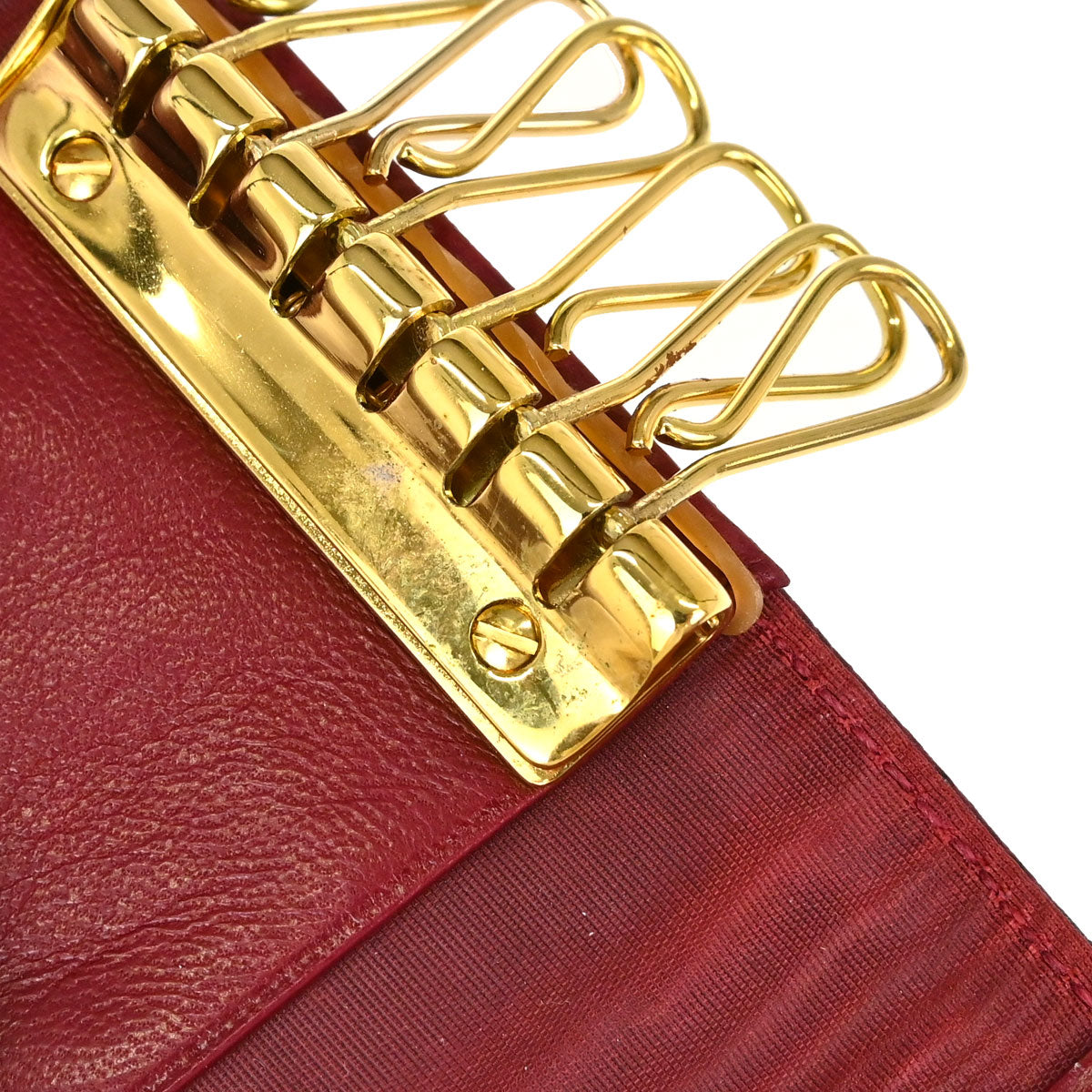 Chanel 1994-1996 Burgundy Caviar Six Hook Key Case Small Good