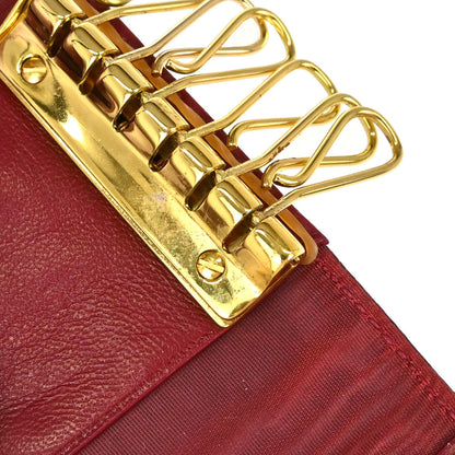 Chanel 1994-1996 Burgundy Caviar Six Hook Key Case Small Good