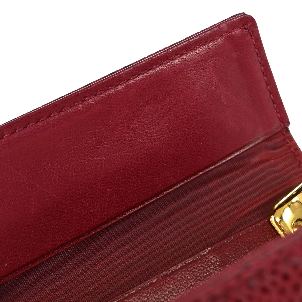 Chanel 1994-1996 Burgundy Caviar Six Hook Key Case Small Good