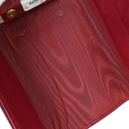Chanel 1994-1996 Burgundy Caviar Six Hook Key Case Small Good