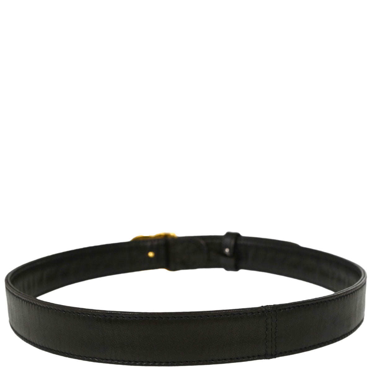Chanel Black Gold CC Turnlock Leather Belt #65/26