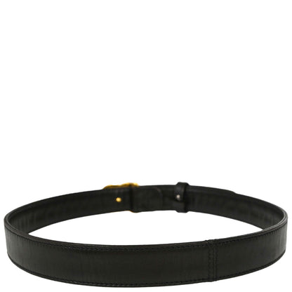 Chanel Black Gold CC Turnlock Leather Belt #65/26