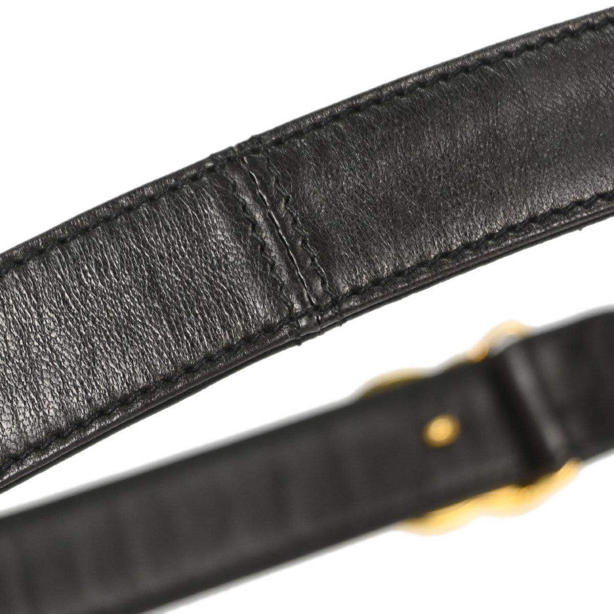 Chanel Black Gold CC Turnlock Leather Belt #65/26