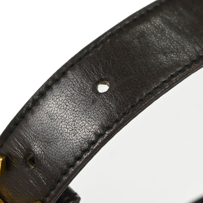 Chanel Black Gold CC Turnlock Leather Belt #65/26