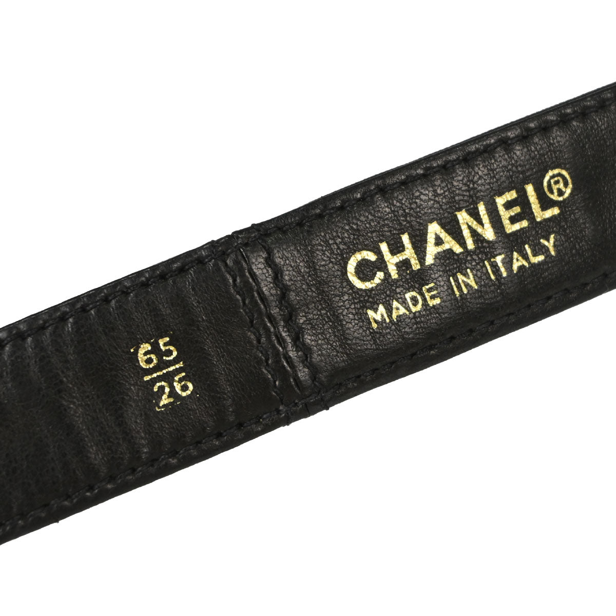 Chanel Black Gold CC Turnlock Leather Belt #65/26