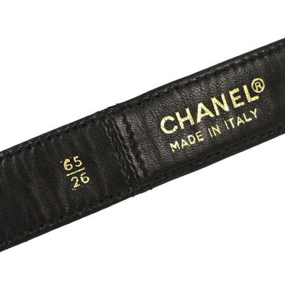 Chanel Black Gold CC Turnlock Leather Belt #65/26