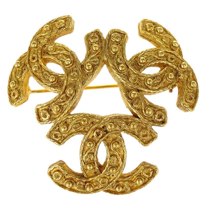 Chanel Gold Triple CC Brooch Pin 94A