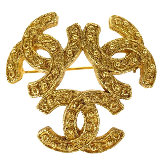 Chanel Gold Triple CC Brooch Pin 94A