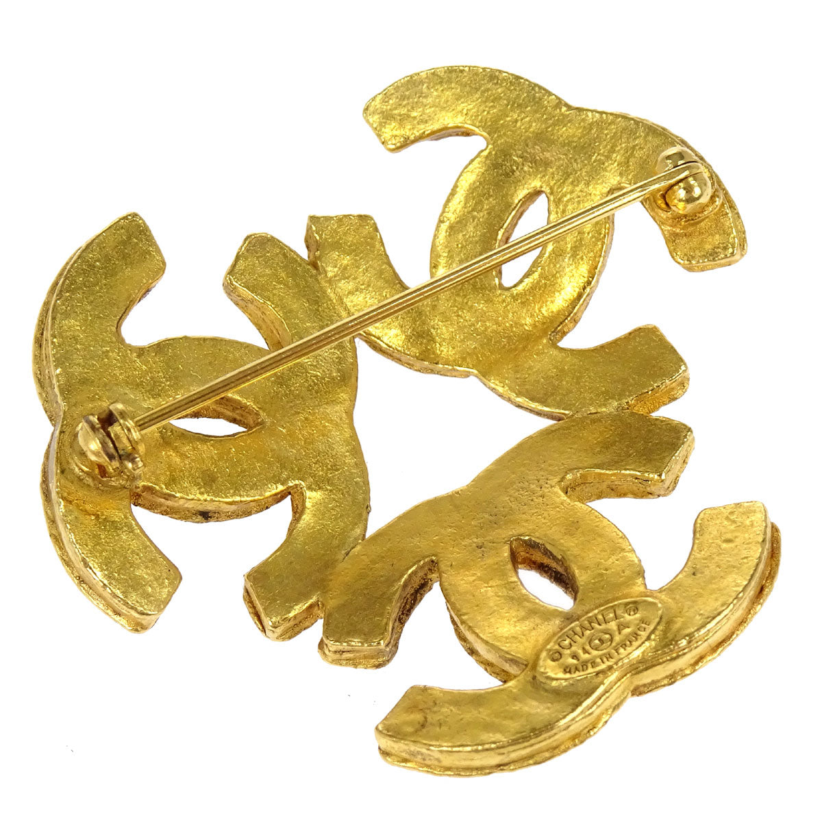Chanel Gold Triple CC Brooch Pin 94A