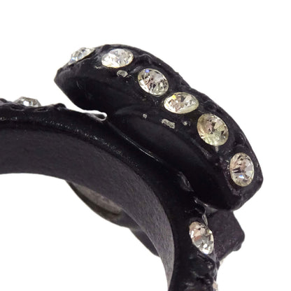 Chanel Ring Black Acrylic Rhinestone #53 02A