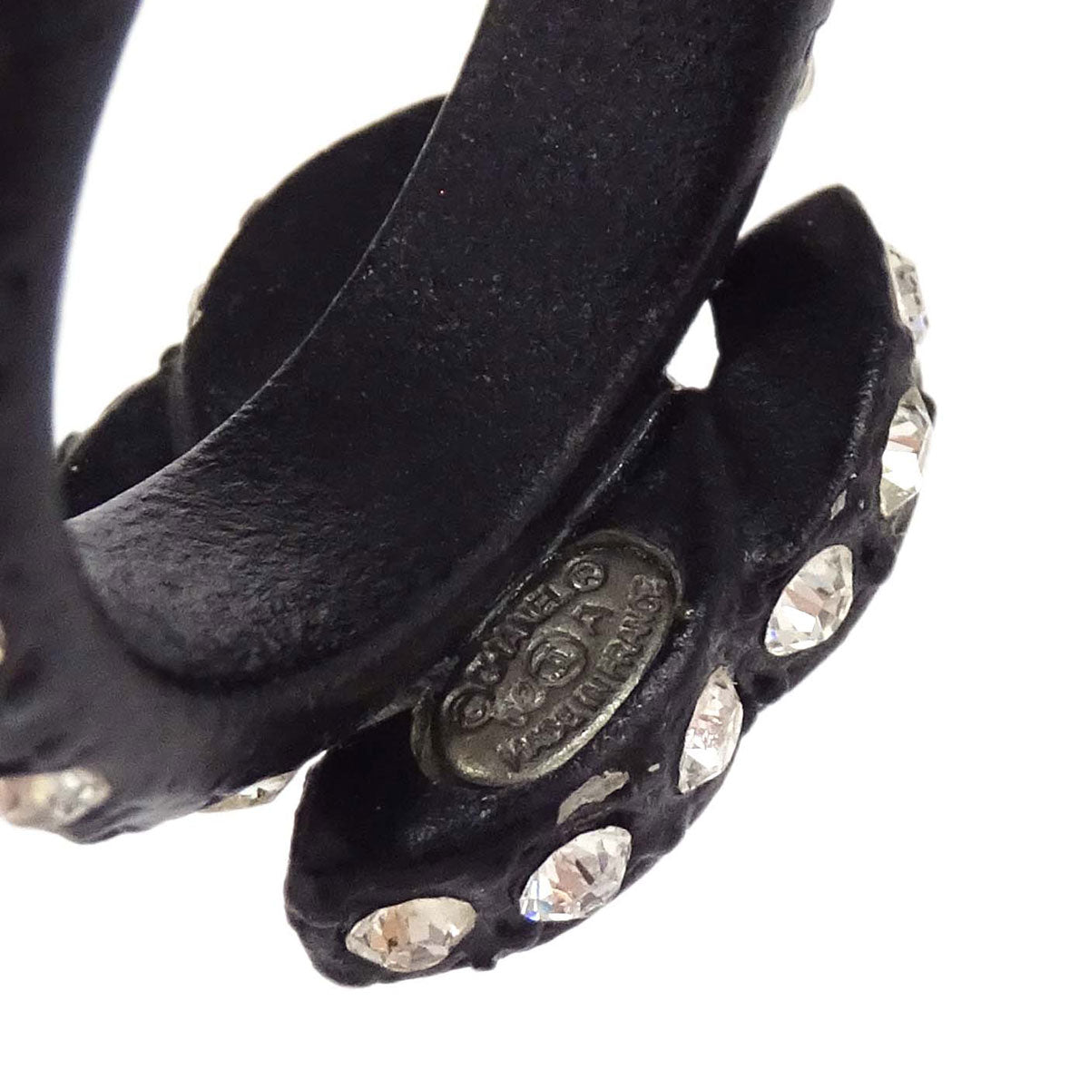 Chanel Ring Black Acrylic Rhinestone #53 02A