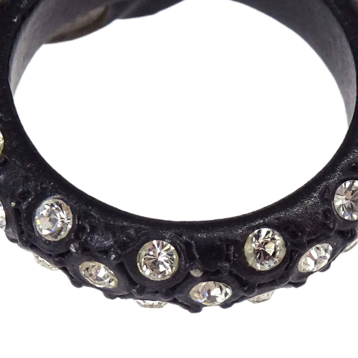 Chanel Ring Black Acrylic Rhinestone #53 02A