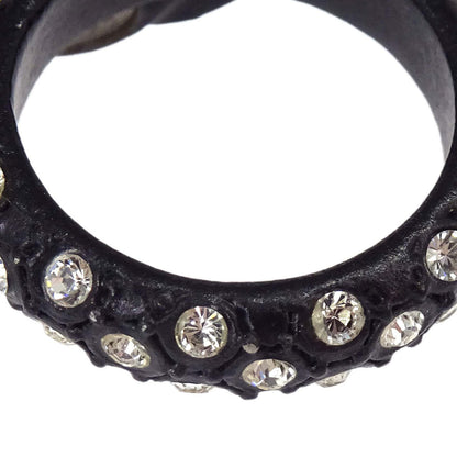 Chanel Ring Black Acrylic Rhinestone #53 02A