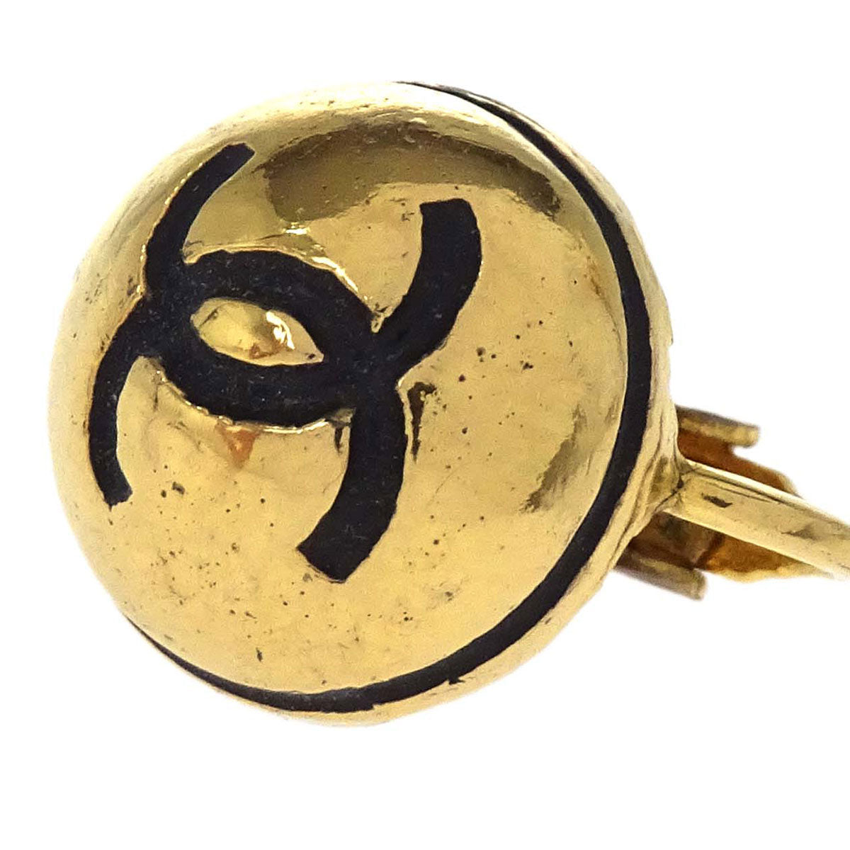 Chanel Button Clip-On Earrings Gold 205