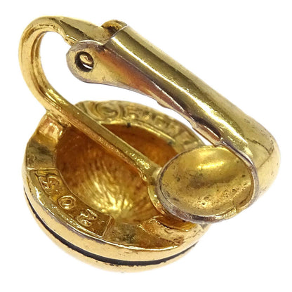 Chanel Button Clip-On Earrings Gold 205