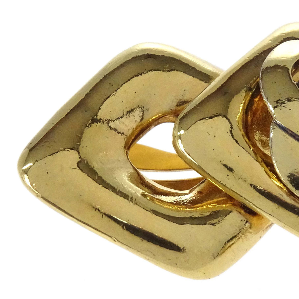 Chanel Rhombus Clip-On Earrings Gold 97P