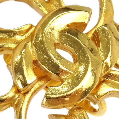 Chanel Flower Clip-On Earrings Gold 96P