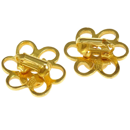 Chanel Flower Clip-On Earrings Gold 96P