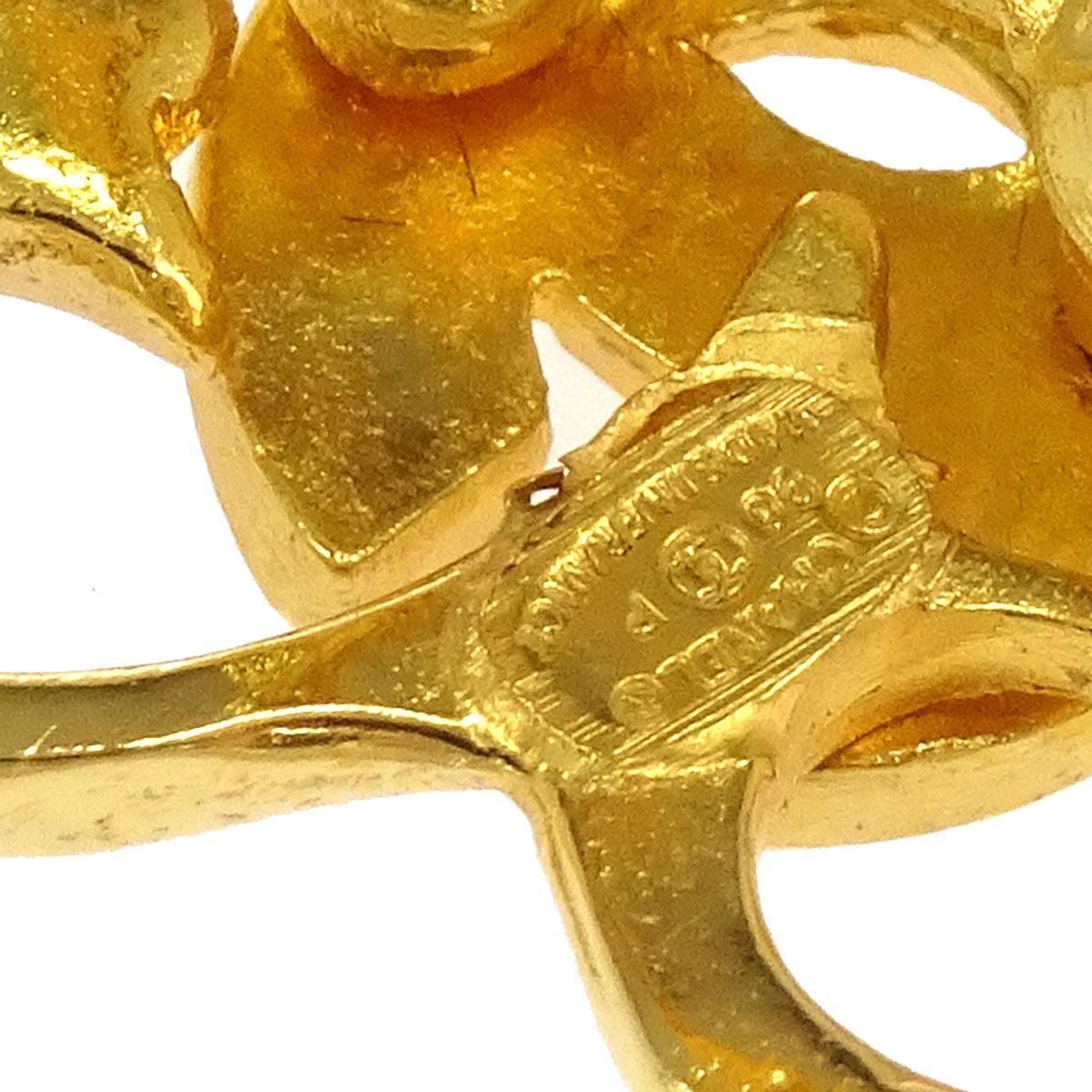 Chanel Flower Clip-On Earrings Gold 96P
