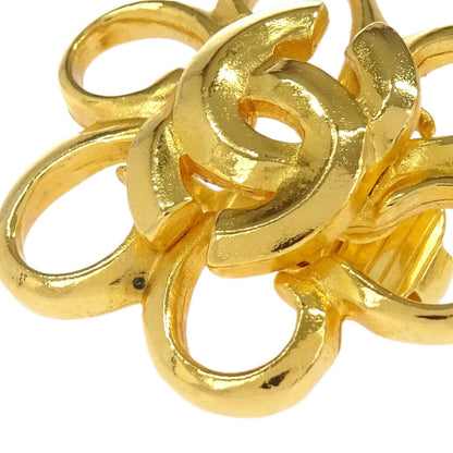 Chanel Flower Clip-On Earrings Gold 96P
