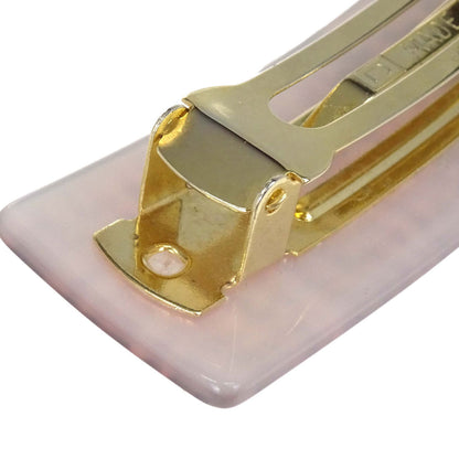 Chanel Hair Clip Barrette Hair Accessories Pink Rhinestone 08P