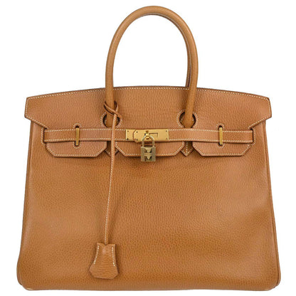 Hermes Natural Ardennes Birkin 35 Handbag